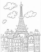 Eiffel Tower Coloring Getcolorings sketch template