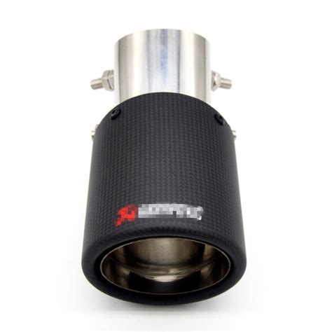adjustable inlet car exhaust pipe tip muffler cover real carbon fiber universal ebay