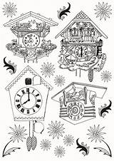 Clock Cuckoo Drawing Coloring Wordpress Coo Choose Board Swiss Doodles Clocks Into Paintingvalley Craft sketch template