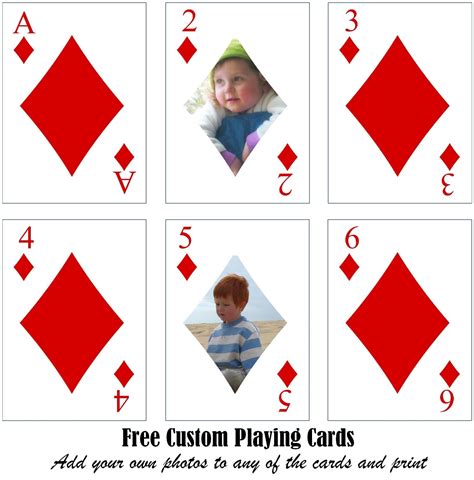 printable custom playing cards add  photo andor text