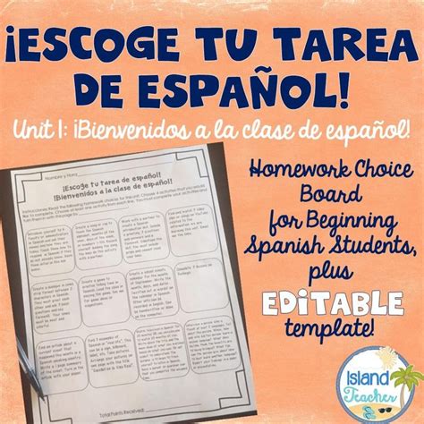Choose Your Spanish Homework Welcome To Spanish Class