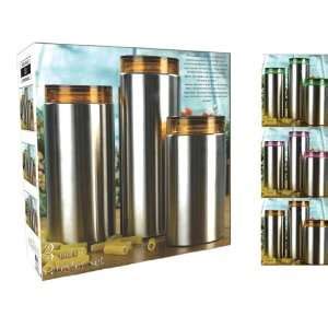 ribbed glass  pc canister set clearopens    window