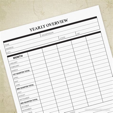 yearly expense report printable form moderntype designs