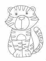 Animale Linea Tigre Sveglia Coloritura sketch template