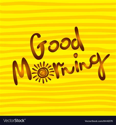 good morning word written in calligraphy style vector image