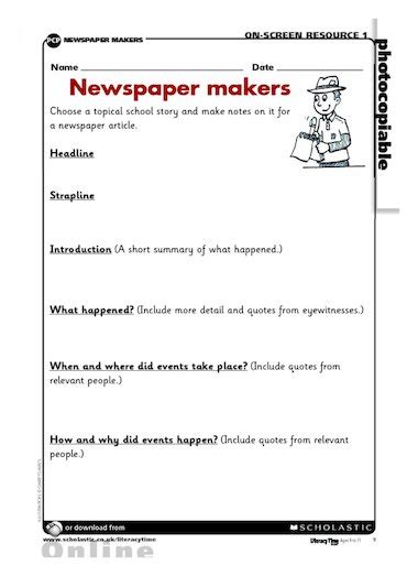 newspaper report ks newspaper report  teaching