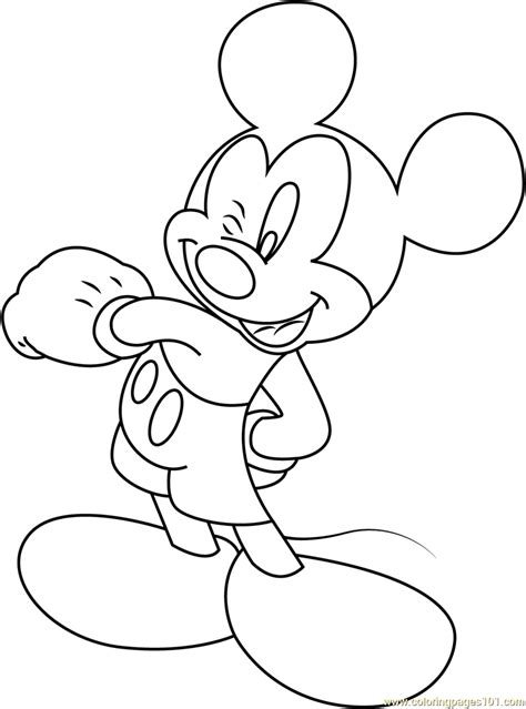 cheerful mickey mouse coloring page  kids  mickey mouse