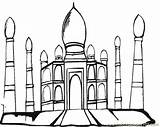 Taj Mahal Palacio Colorir Palácio sketch template