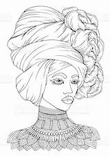 African Coloring Pages Woman American Adult Mandala Printable Girl Crafts Size Book Fashion sketch template