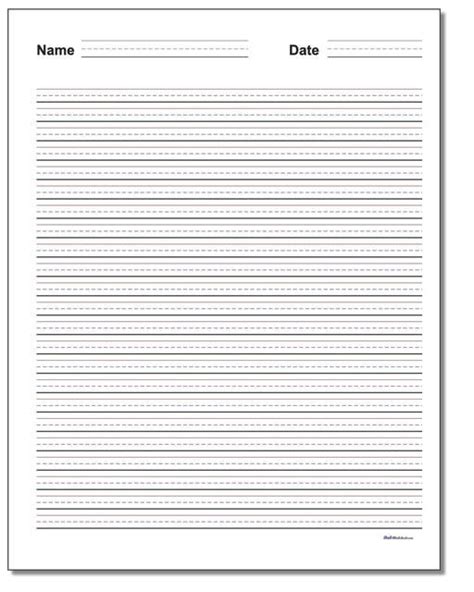 grade lined paper printable