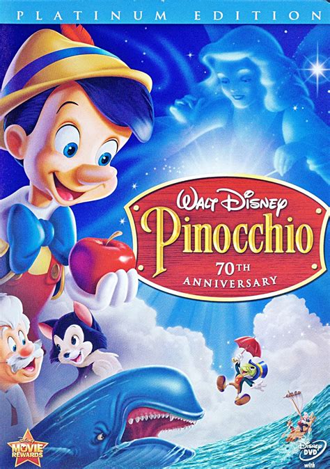 pinnochio  disc platinum edition disney dvd cover walt disney