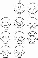 Feelings Expressions Gesicht Gesichter Malen Emotion Gefühle Pinnwand Mund Nase sketch template