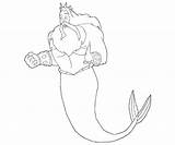 Triton King Coloring Pages Mermaid Little Clipart Library Popular sketch template