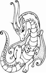 Weiblicher Drachen sketch template