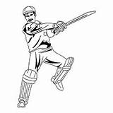 Cricket Coloring Pages Batsman Toddler sketch template