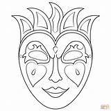 Mardi Gras Mask Coloring Printable Masks Pages Masquerade Templates Butterfly Drawing Paper Supercoloring Source sketch template