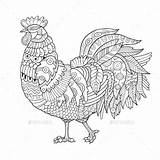 Rooster Pollo sketch template