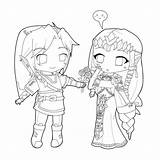 Chibi Coloring Pages Cute Drawing Template Zelink Couple Zelda Colouring Legend Printable Getdrawings Characters Templates sketch template