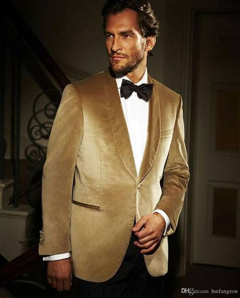 gold velvet jacket shawl lapel mens suit slim fit tuxedo formal groom prom dinner suit custom