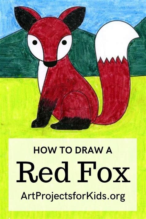 easy   draw  red fox tutorial  red fox coloring page fox