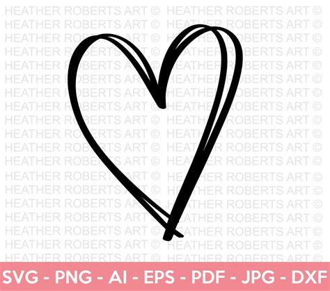 hand drawn heart hand lettered heart svg heart svg cute etsy