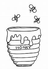 Honey Pot Bees Pooh Winnie Clipart Jar Clip Coloring Pages Bee Svg Around Cliparts Disney Colouring Original Library Eps Easy sketch template