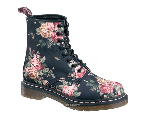 dr martens  loch stiefel victorian flowers stoff textil rosen blumen  boots