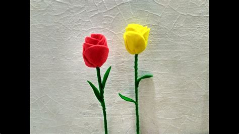 membuat bunga tulip  kain flanel youtube