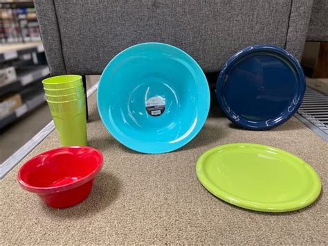 mainstays plastic bowls plate   cups    walmart