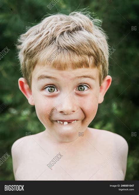 young boy making funny image photo  trial bigstock