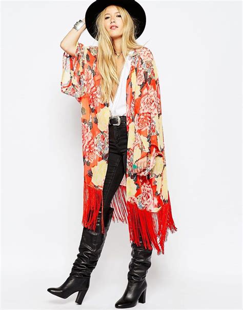 asos rose floral print kimono  asoscom kimono fashion fashion latest fashion clothes