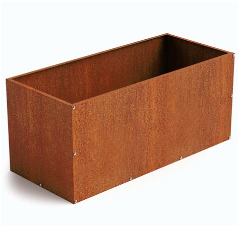 Buy Diy Cartel Corten Steel Rectangular Outdoor Er Box Rustic And Modern