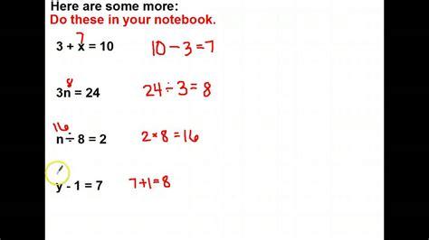 mrsclarkes missing numbers  equations youtube