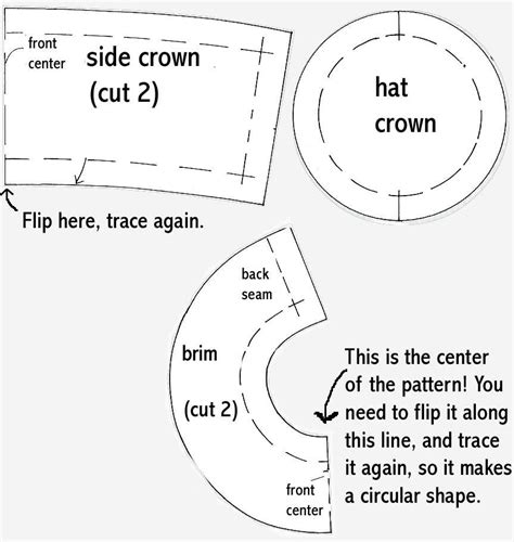 printable template  bucket hat pattern dirigenteraccoonline