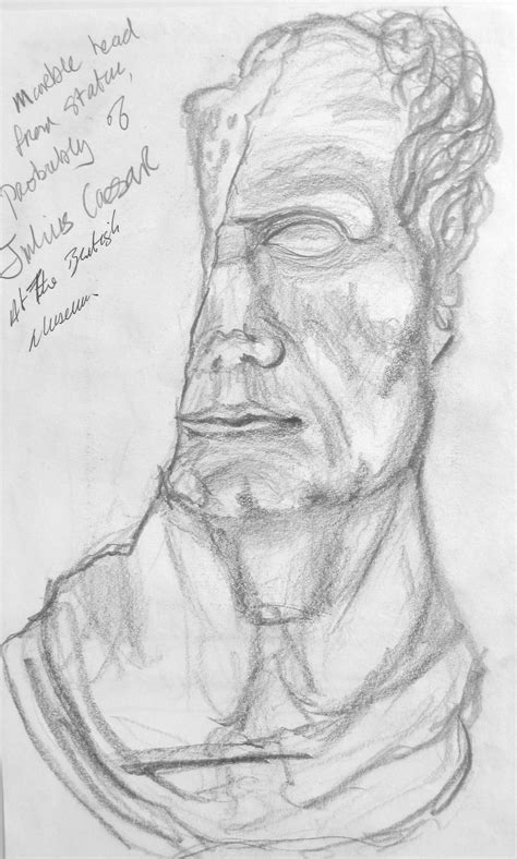 julius caesar marble bust drawing julius caesar drawings marble bust