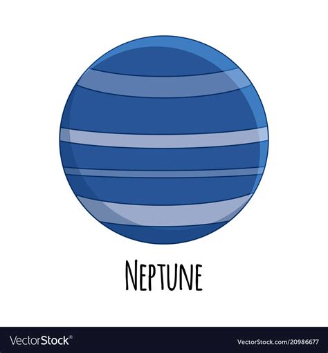 cartoon neptune planet royalty  vector image