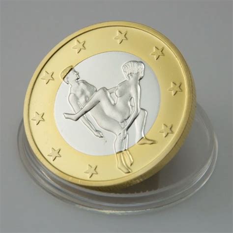 [004] 3rd 6 Euros Sex Coin Iron Plated Gold And Silver