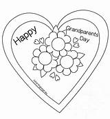 Grandparents Coloring Pages Happy Outline Grandma Mothers Girls Printable Card Print Flower Heart Color Grandparent Getcolorings Getdrawings sketch template