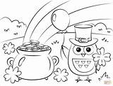 Coloring St Rainbow Pot Gold Patrick Pages Owl Patricks Printable Supercoloring Clover Dot Paper sketch template