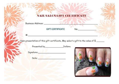 gift certificate pedicure template word manicure gift certificate
