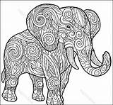 Elephant Mandala Coloring Pages Adult Adults Printable Abstract Pattern Indian Animals Drawing Tribal Hard Elephants Color Print Cool Getdrawings Kids sketch template