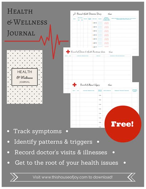 health wellness journal printable pack health  wellness