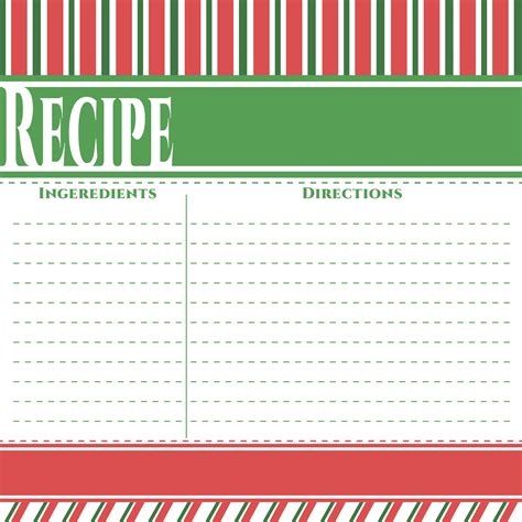 christmas recipe card template glue  decorate circle piece