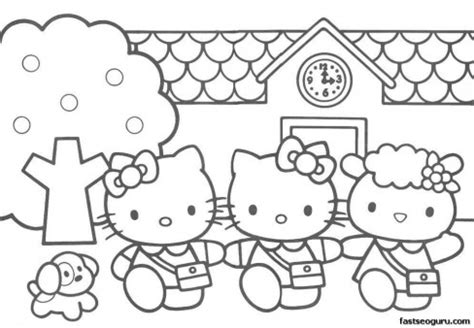 kitty friends printable coloring pages  kids coloring pages