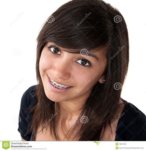smiling with braces stock image image of native humor 18027603