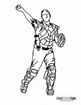Player Sports Baseman Printcolorfun sketch template