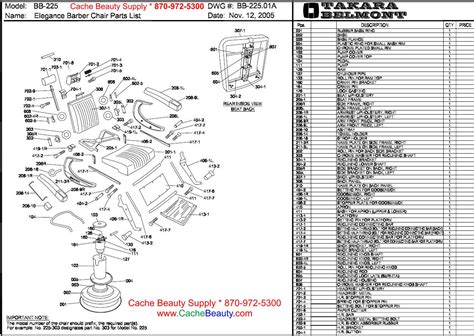 barber chair belmont bb  replacement parts