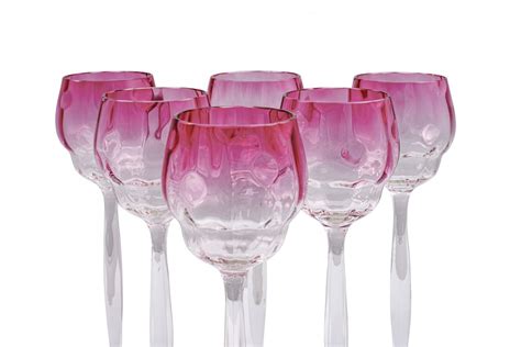 Set Of 6 Wine Glasses Meteor Decoration Koloman Moser Meyr S Neffe Ca