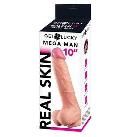 Get Lucky Real Skin 10 Mega Man Dildo Vanilla Sex
