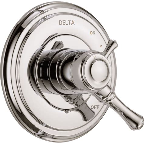delta cassidy  handle polished nickel shower valve control trim kit faucetlistcom